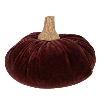 Vínová sametová dekorace dýně Pumpkin L - 15*12 cm  65413