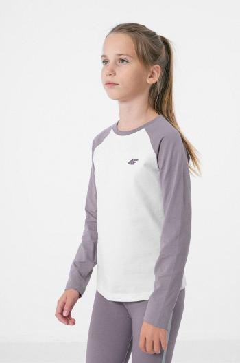 Dětské bavlněné tričko 4F fialová barva