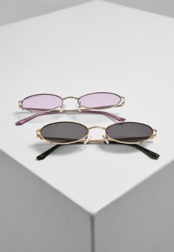 Urban Classics Sunglasses Palma 2-Pack gold/black+silver/lilac - UNI