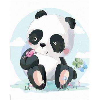 Diamondi - Diamantové malování - PANDA S MOTÝLKEM, 40x50 cm, Vypnuté plátno na rám (607028B)