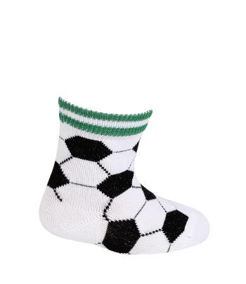 Kojenecké vzorované ponožky WOLA FOTBALOVÉ MÍČE bílé Velikost: 15-17