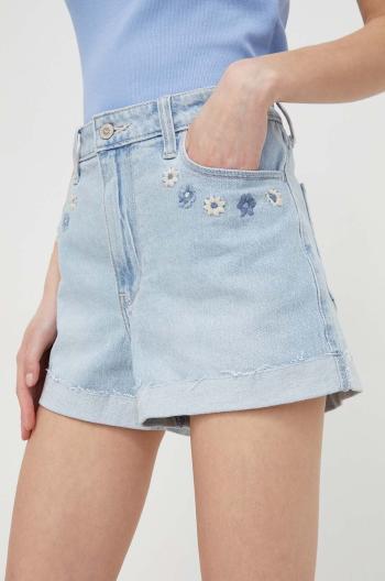 Džínové šortky Hollister Co. dámské, s aplikací, high waist