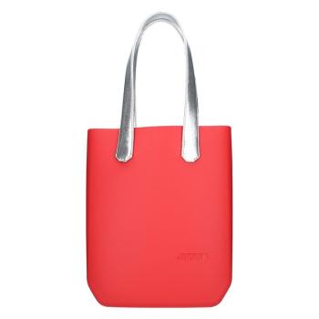 Dámská trendy kabelka Justo J-High - červeno-stříbrná
