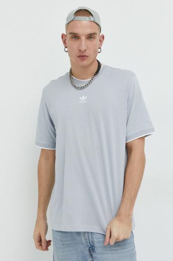 Bavlněné tričko adidas Originals šedá barva, s aplikací