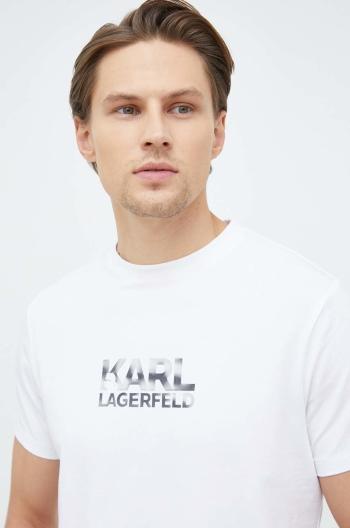 Tričko Karl Lagerfeld bílá barva, s potiskem