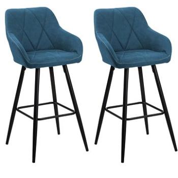 Sada dvou modrých barových židlí DARIEN, 134006 (beliani_134006)
