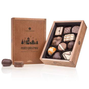 Chocolissimo - Dřevěná vánoční bonboniérka Elegance 125 g