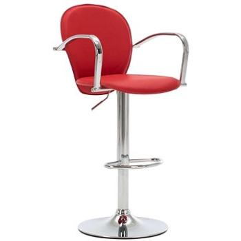 Barové stoličky s područkami 2 ks červené umělá kůže (249704)