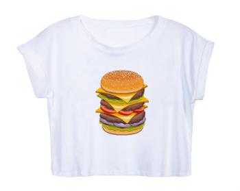 Dámské tričko Organic Crop Top Hamburger