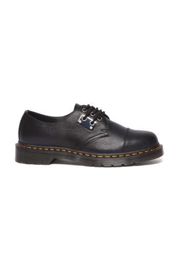 Kožené polobotky Dr. Martens 1461 Metal Plate černá barva, DM31684001