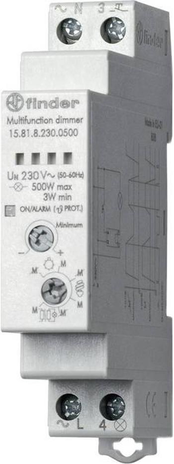 Stmívač na DIN lištu Finder 15.81.8.230.0500, 1 spínací kontakt, 230 V/AC, 500 W