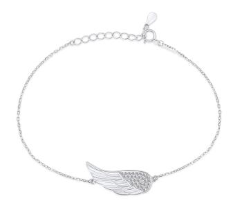Brilio Silver Slušivý stříbrný náramek s andělským křídlem BRC20W