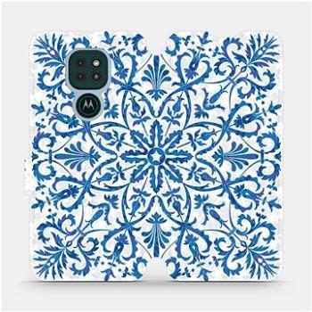 Flipové pouzdro na mobil Motorola Moto G9 Play - ME01P Modré květinové vzorce (5903516382330)