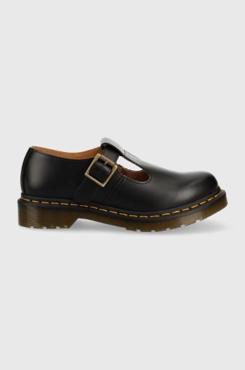 Kožené polobotky Dr. Martens dámské, černá barva, na plochém podpatku, DM14852001.Polley-Black.Smth