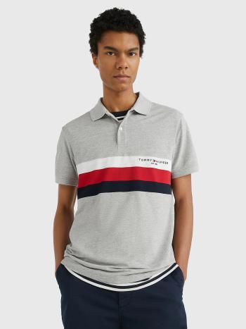 Tommy Hilfiger pánské šedé polo tričko - XL (P01)