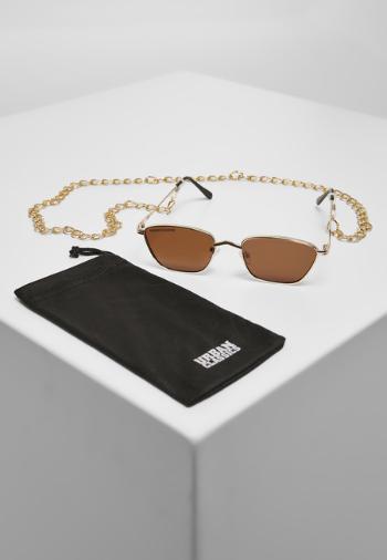 Urban Classics Sunglasses Kalymnos With Chain gold/brown - UNI