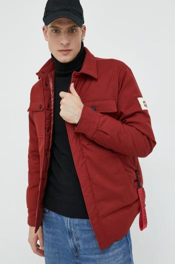 Péřová bunda After Label pánská, červená barva, zimní