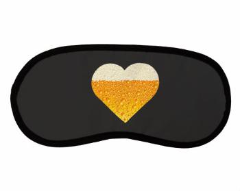 Maska na spaní - škraboška Pivní srdce