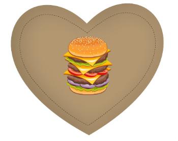 Polštář Srdce Hamburger