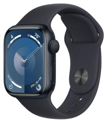 Apple Watch Series 9, 45mm, Midnight, Midnight Sport Band - M/L (MR9A3QC/A)