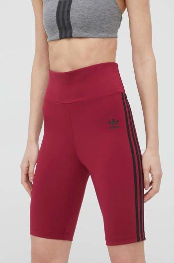 Kraťasy adidas Originals Trefoil Moments HE0406 dámské, fialová barva, s aplikací, high waist