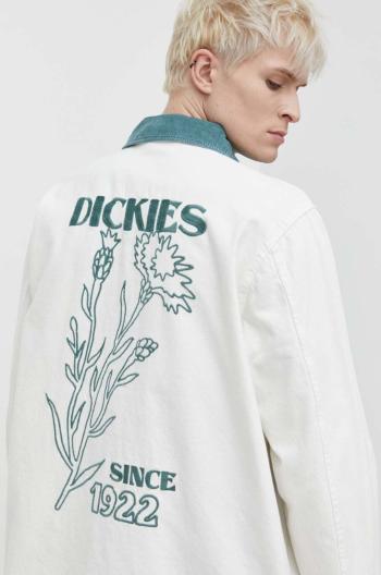 Džínová bunda Dickies HERNDON JACKET pánská, béžová barva, přechodná, DK0A4YQM