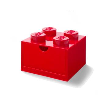 LEGO stolní box 4 se zásuvkou – červená