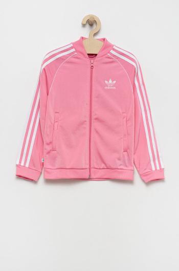 Dětská mikina adidas Originals růžová barva, s aplikací