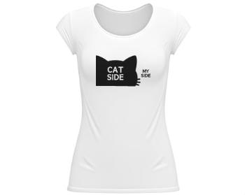 Dámské tričko velký výstřih CAT SIDE