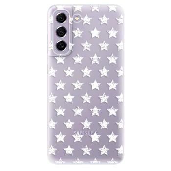 Odolné silikonové pouzdro iSaprio - Stars Pattern - white - Samsung Galaxy S21 FE 5G