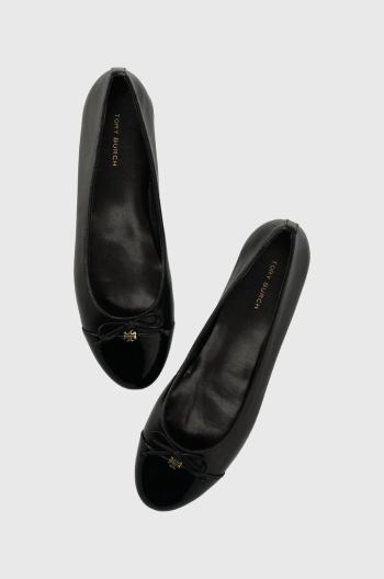 Kožené baleríny Tory Burch CAP-TOE BALLET černá barva, 154511-004