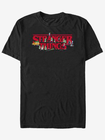 ZOOT.Fan Netflix Vánoční Stranger Things Logo Triko Černá