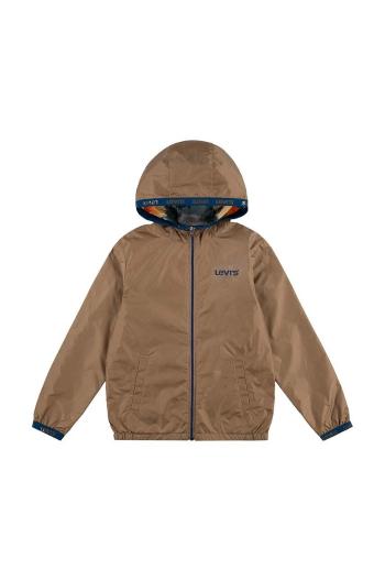 Dětská bunda Levi's LVB REVERSIBLE BOY'S WIND JKT hnědá barva