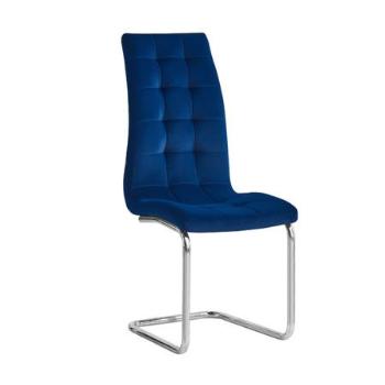 Kondela Jídelní židle, modrá Velvet látka / chrom, SALOMA NEW