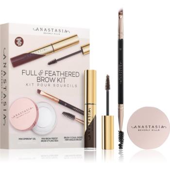 Anastasia Beverly Hills Full & Feathered Brow Kit Mini sada na obočí Dark Brown odstín