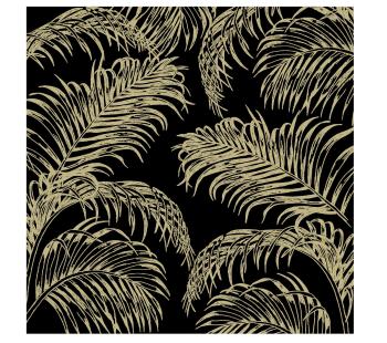 Černo-zlaté papírové ubrousky Palm - 33*33 cm (20ks) 5290