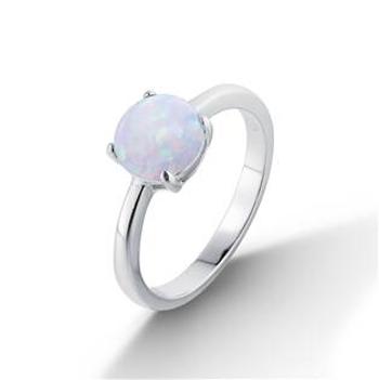 NUBIS® Stříbrný prsten s bílým opálem - velikost 54 - NB-5081-54