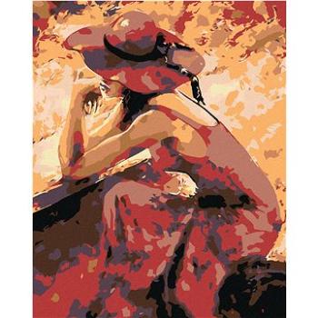 Malování podle čísel - Krásná zasněná žena v červeném (HRAmal00936nad)