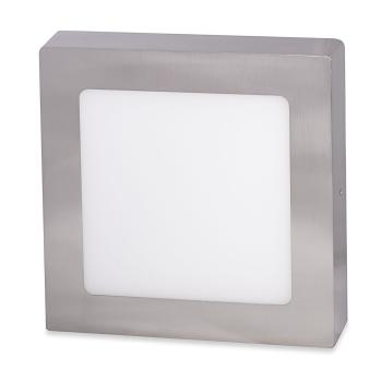 Ecolite Stříbrný přisazený LED panel hranatý 225 x 225mm 18W Barva světla: Teplá bílá LED-CSQ-18W/27/CHR