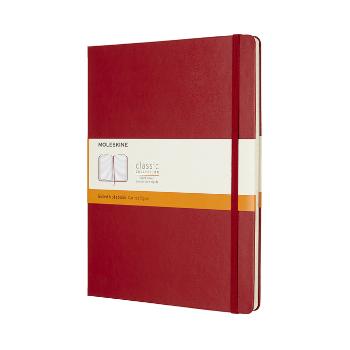 Zápisník tvrdý linkovaný červený XL (192 stran)