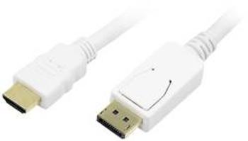 DisplayPort / HDMI kabel LogiLink [1x zástrčka DisplayPort - 1x HDMI zástrčka] bílá 2.00 m