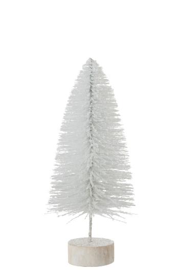 Bílý třpytivý vánoční stromeček - Ø16*38cm 97726