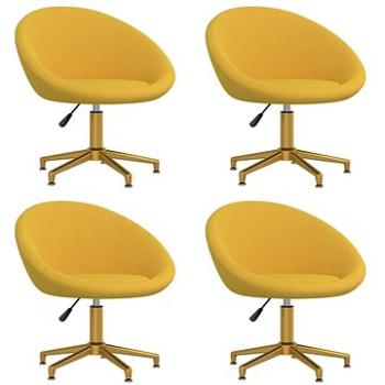 Jídelní židle 4 ks žluté samet, 3089541 (3089541)