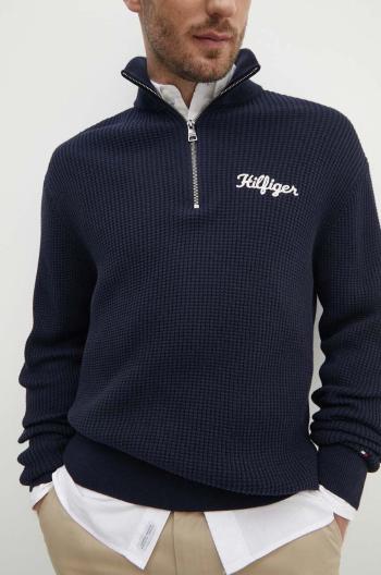 Bavlněný svetr Tommy Hilfiger tmavomodrá barva, MW0MW36205