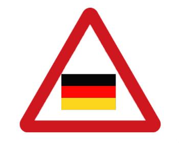 Samolepky pozor - 5ks Německo