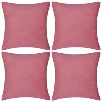 4 růžové povlaky na polštářky bavlna 80 × 80 cm
