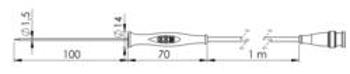 Vpichovací sonda Greisinger GF 1T-E1.5 610862, -70 do 250 °C, 100 mm, typ senzoru=Pt1000, Kalibrováno dlebez certifikátu