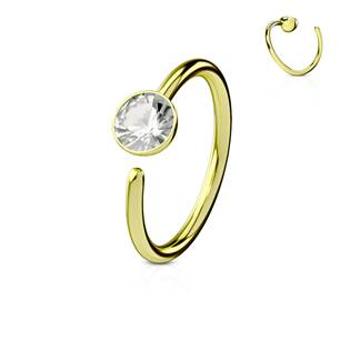 Šperky4U Zlacený piercing do nosu/ucha kruh - N0155