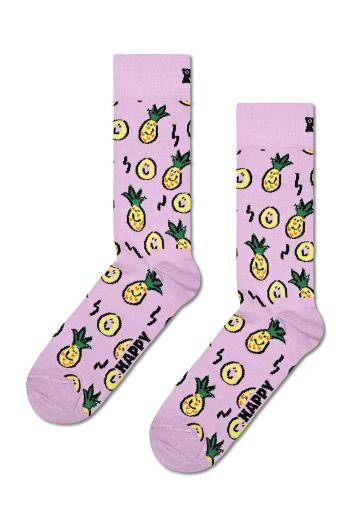 Ponožky Happy Socks Pineapple Sock fialová barva