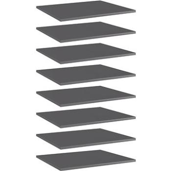 Přídavné police 8 ks šedé vysoký lesk 60x50x1,5 cm dřevotříska 805281